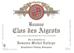 2018 Beaune 1er Cru Rouge, Clos des Aigrots, Domaine Michel Lafarge
